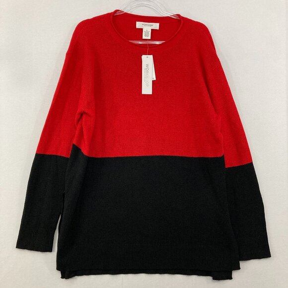 New Workshop Republic Clothing size XL Black Red Color-block Comfy Sweater - Picture 1 of 10